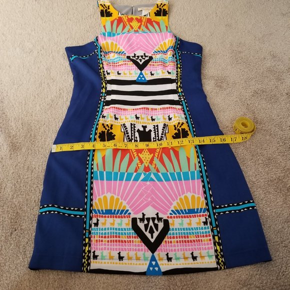 NWT Mara Hoffman Navy Sunrise Llama Alpaca Mini Dress, Size 2 - Picture 12 of 16